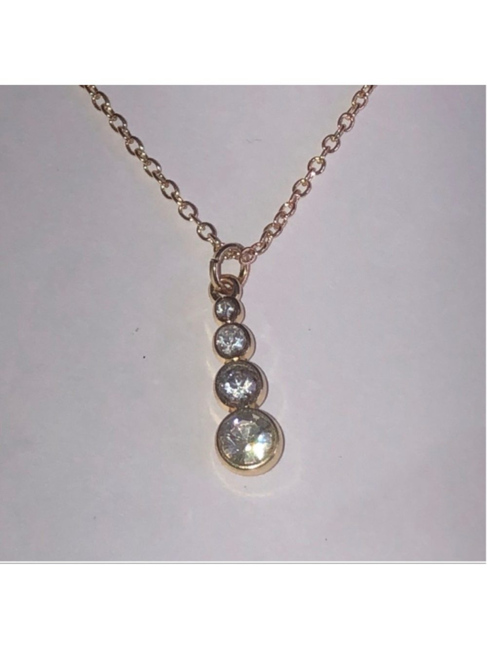 Jasmine Lane Gold Tone CZ Rhinestone Drop Necklace with Extender